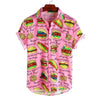 chemise de plage hamburger rose
