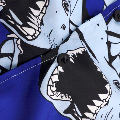 chemise de plage requin bleu