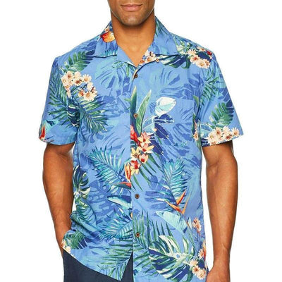 chemise hawaïenne vintage bleu ciel