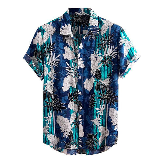 chemise hawaïenne bleu old school