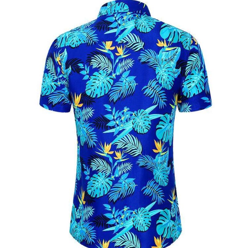 chemise hawaienne blue retro