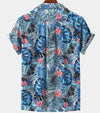 chemise hawaïenne jungle luxuriante bleu