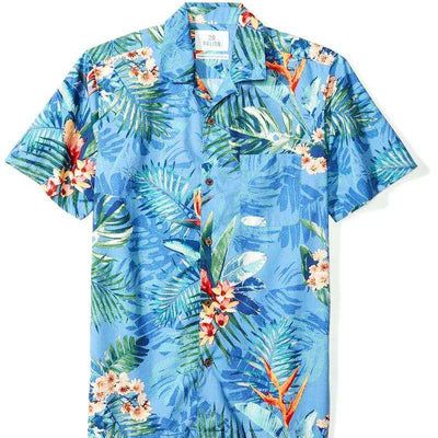 chemise hawaïenne vintage bleu ciel