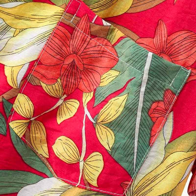 chemise hawaïenne vintage rouge