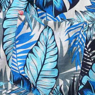 chemise hawaïenne jungle luxuriante bleu