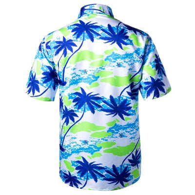 chemise palmier bleu vert