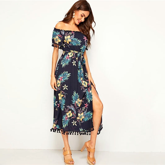 chemise tropicale a franges