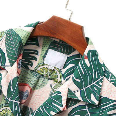 chemise tropicale feuilles exotiques