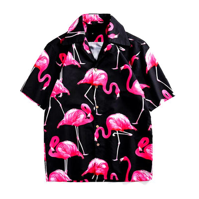 chemise tropicale flamants roses