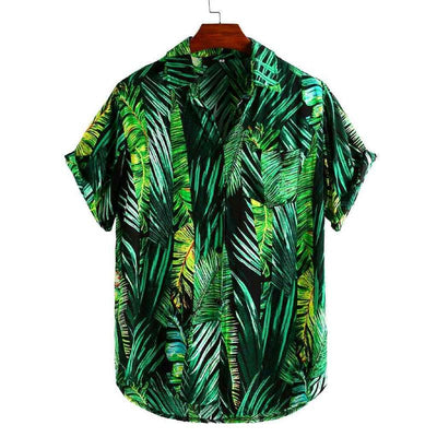 chemise tropicale verte