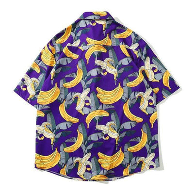 chemise banane design violet