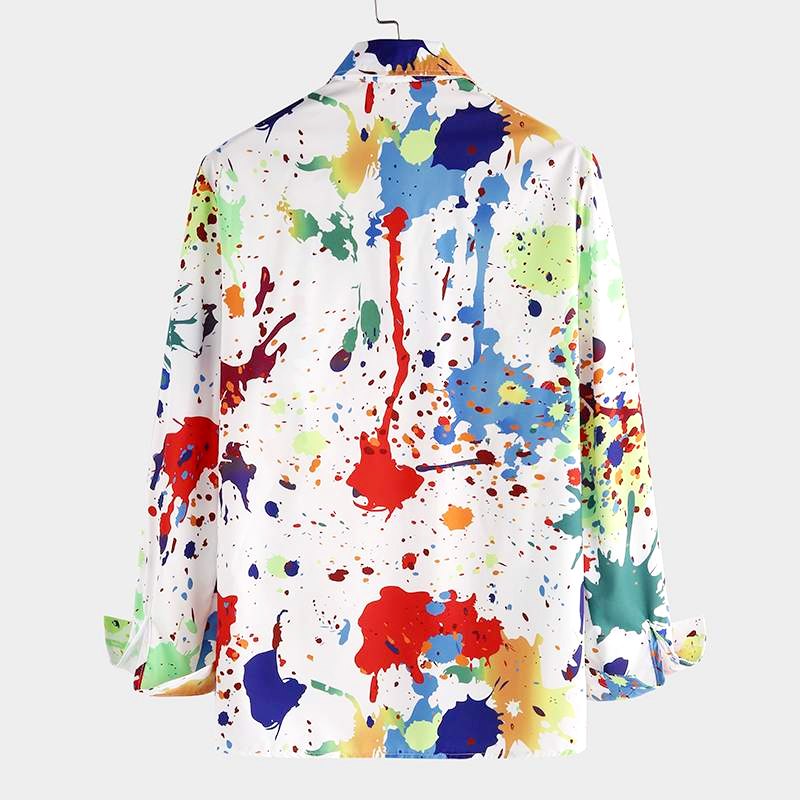 chemise colorée painting mix blanche