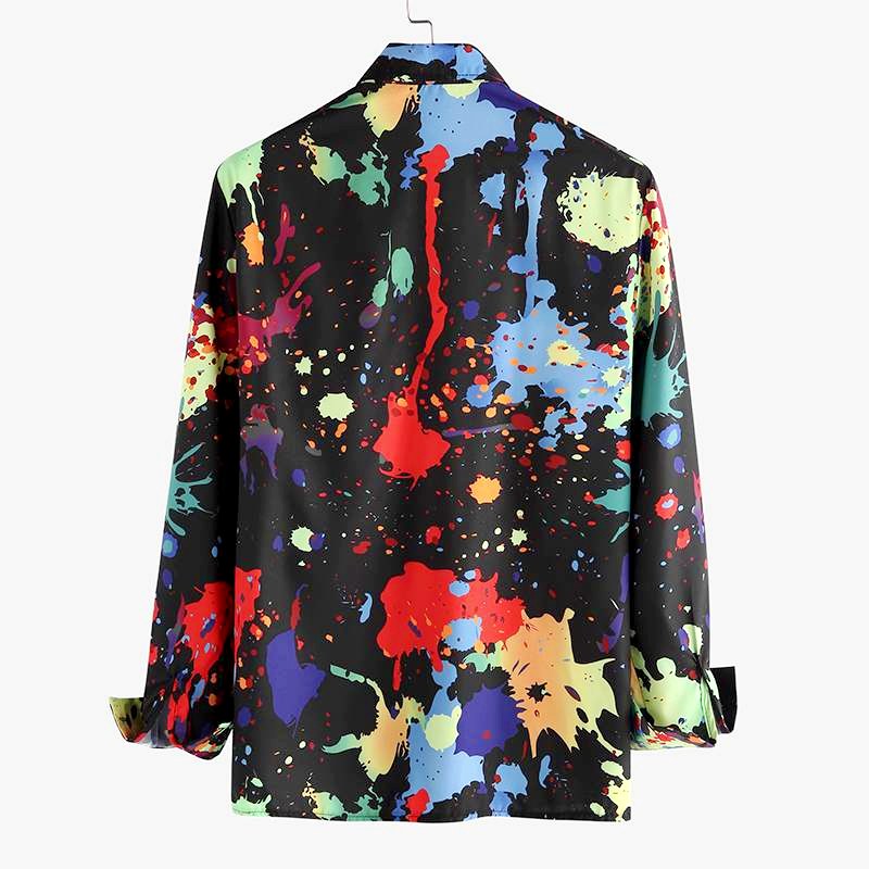 chemise colorée painting mix noire