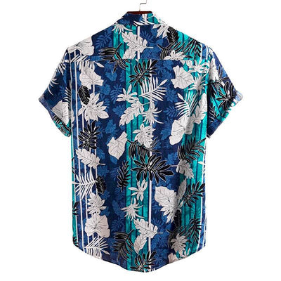 chemise hawaïenne bleu old school