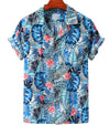 chemise hawaïenne jungle luxuriante bleu