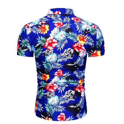 chemise hawaïenne bleu profond