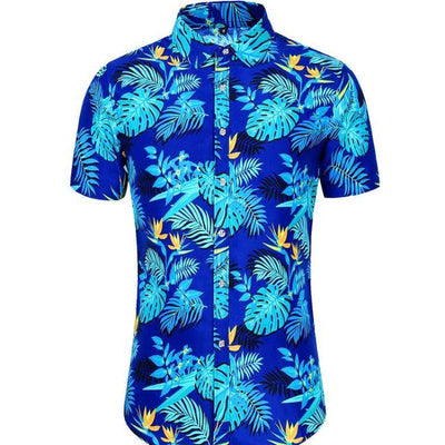 chemise hawaienne blue retro