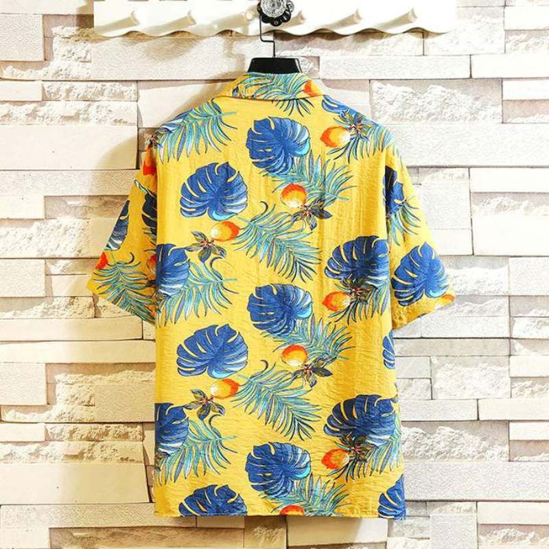 chemise palmier vintage jaune