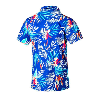 chemises tropicales bleue