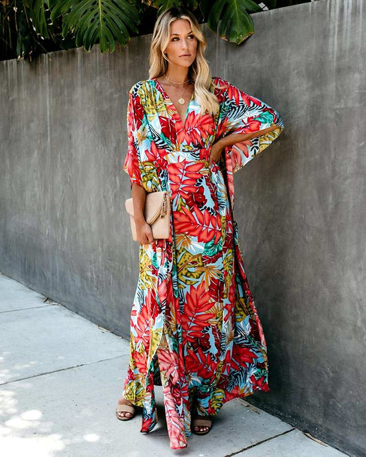 robe hawaïenne  à fleurs tropicales