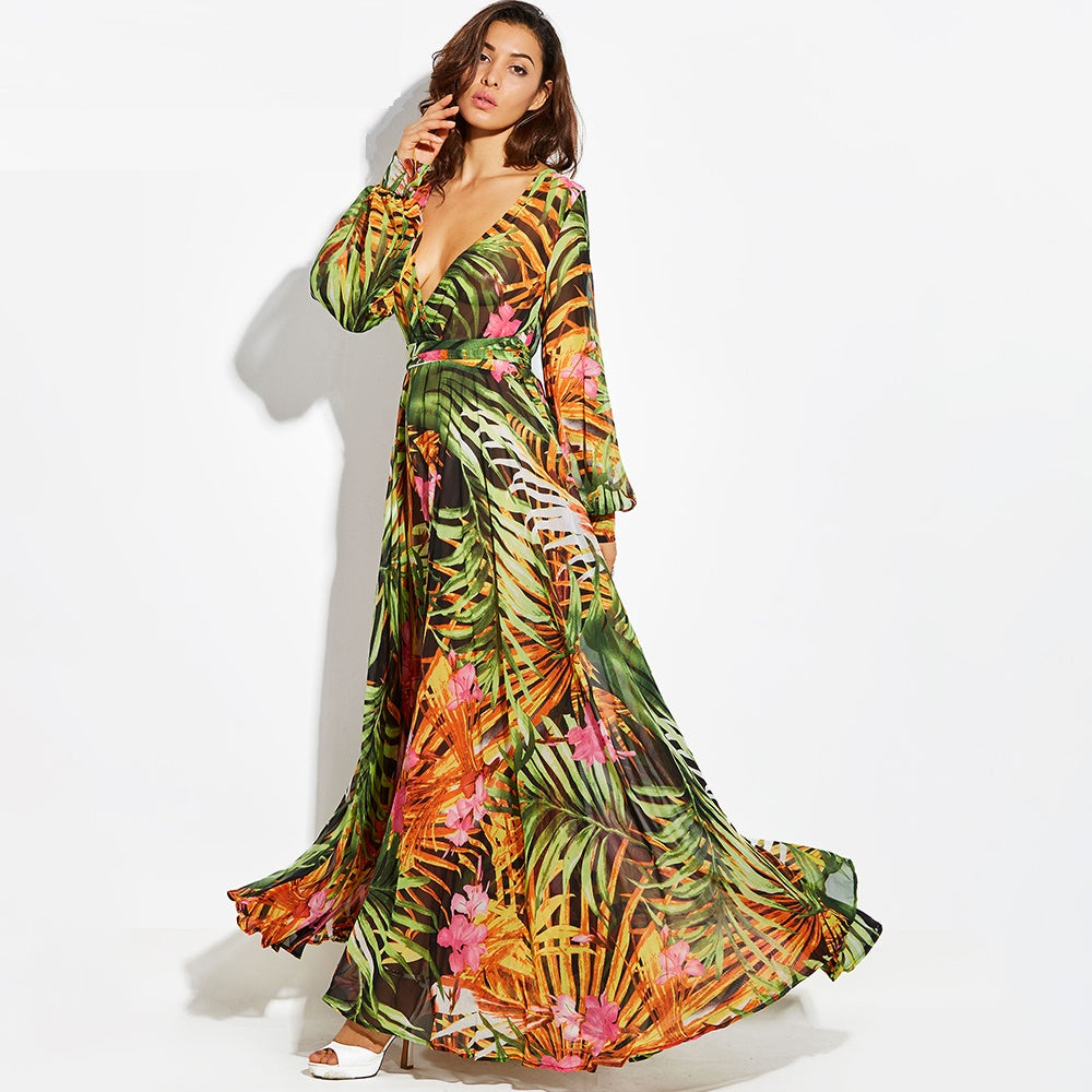 robe longue tropicale
